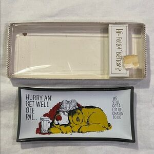 Vintage Houze Art Get Well Trinket Dish – Humorous Dog Design